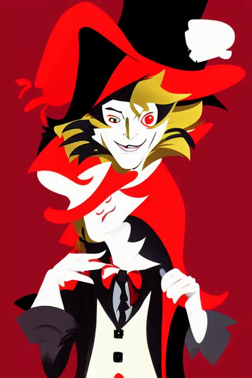 Prompt: little red riding hood as hatter by sho murase