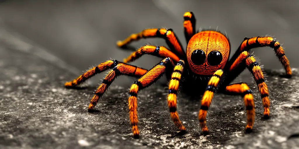 Prompt: a big scary spider. professional photograph, deep focus, 8 k