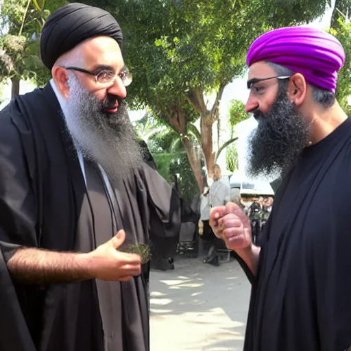 Prompt: MMA Israeli Rabbi vs Iranian imam