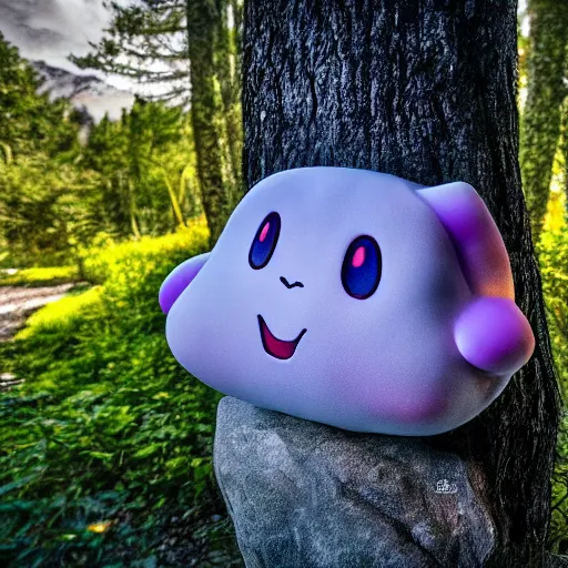 Prompt: national geographic photo of ditto, pokemon in the wild, intricate, portrait, 8 k highly professionally detailed, hdr, award winning