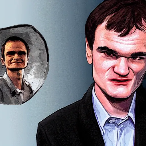 Prompt: quentin tarantino as vitalik buterin portrait