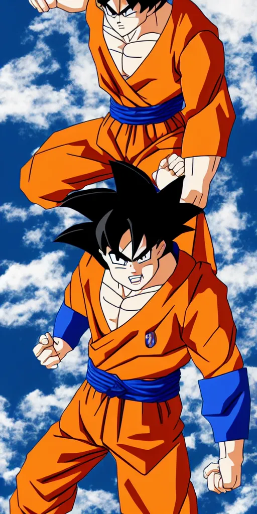 Prompt: son goku as real human, full body, photorealistic, highly detailed, 8 k, sharp focus, simple background, cinematic