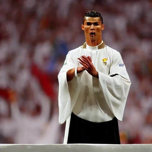 Image similar to cristiano ronaldo as a priest