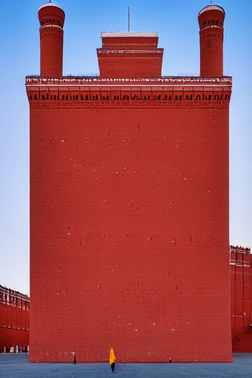 Image similar to photography by ando tadao, kremlin, red square, building with bricks, sharp focus, golden ratio, volumetric light, symmetry, ultra realistic, 8 k