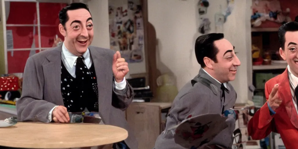 Prompt: Peewee Herman is Stuart from MAD TV