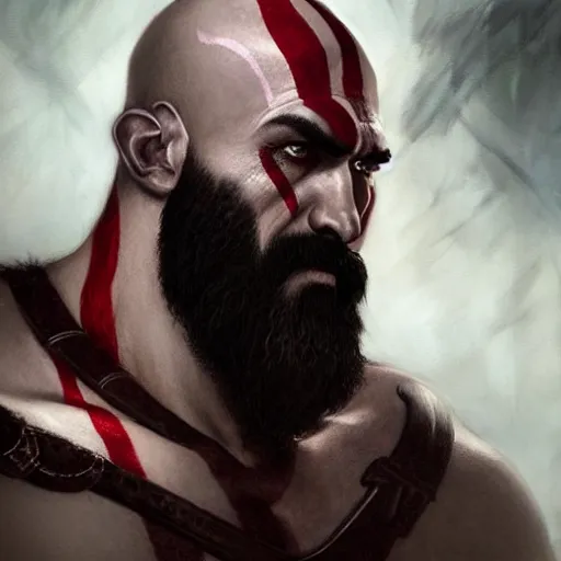Epic portrait of christopher judge as kratos, unreal, Stable Diffusion