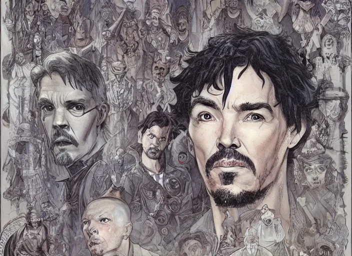 Image similar to a highly detailed ghostly portrait of stephen strange, james gurney, james jean