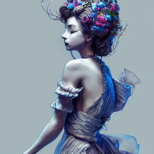 Prompt: the portrait of a blueberry that resembles an absurdly beautiful, graceful, elegant, sophisticated, lovely young woman, an ultrafine hyperdetailed illustration by kim jung gi, irakli nadar, intricate linework, bright colors, octopath traveler, final fantasy, unreal engine 5 highly rendered, global illumination, radiant light, detailed and intricate environment