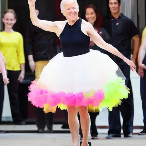 Image similar to joe biden wearing a tutu