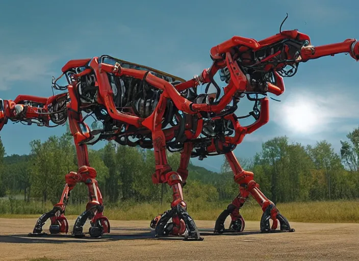 Image similar to large legged vehicle for road travel, large quadruped robot for public transportation