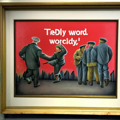 Image similar to the word daily depicted in a socialist realist mural