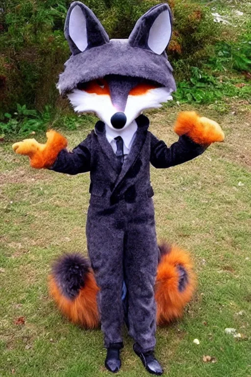 Image similar to an anthropomorphic fox, fursuit!!!!