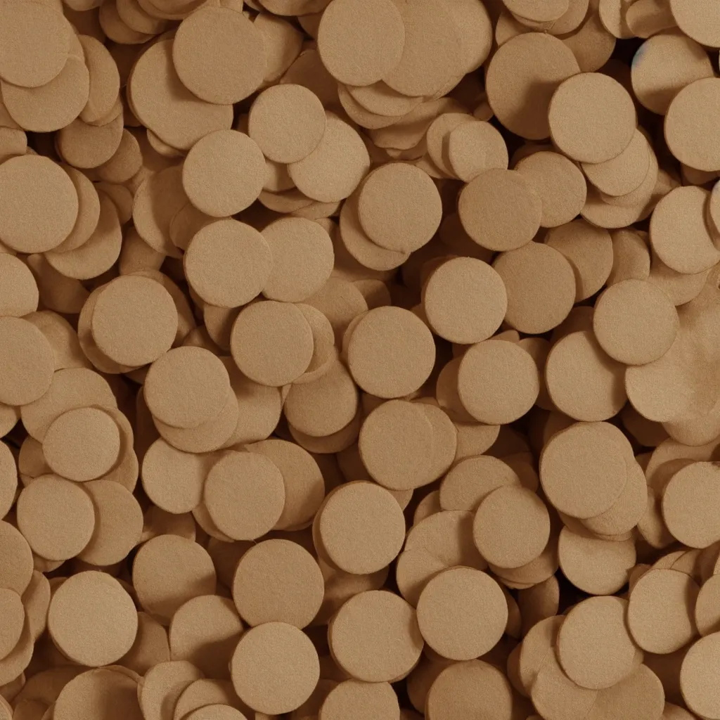 Image similar to close - up view of wafers on top of a wooden table, 8 k, high detail, photorealistic, proper shading