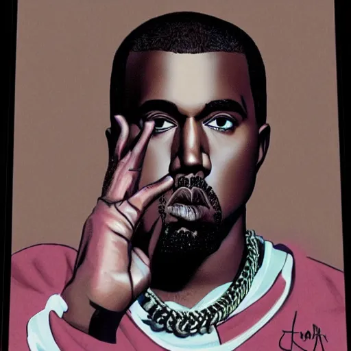 Image similar to kanye west by hirohiko araki