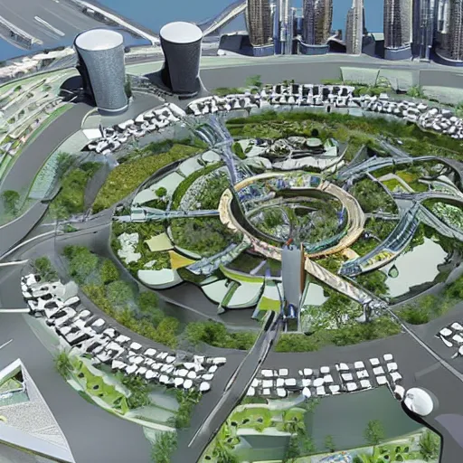 Prompt: toilet land arch vis of dubai city of the future named toilet land