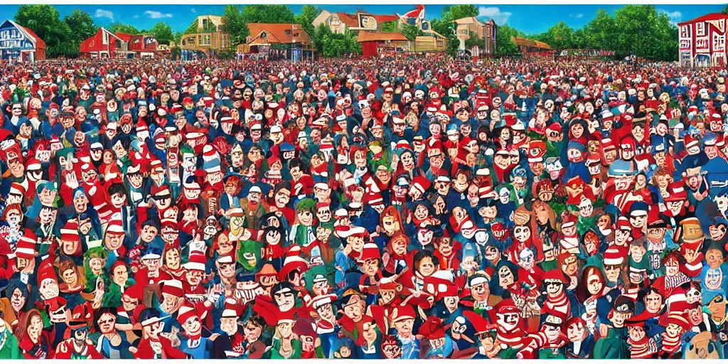 Prompt: a huge Where’s Waldo puzzle