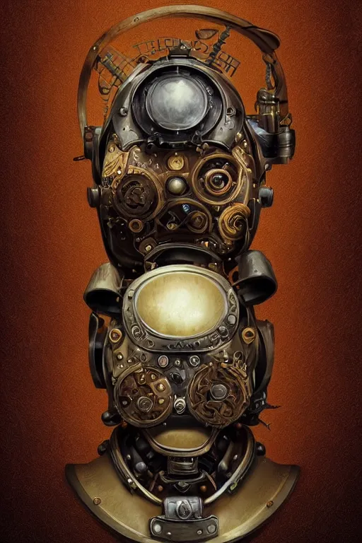 Image similar to steampunk helmet fantasy art mask robot ninja stylized digital illustration sharp focus, elegant intricate digital painting artstation concept art global illumination ray tracing advanced technology chaykin howard and campionpascale and cooke darwyn and davis jack