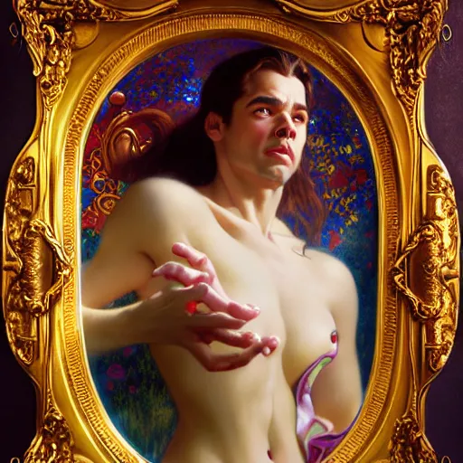 Image similar to portrait of the beast from beauty and the beast in the bath tub by disney. fantasy painting by gaston bussiere craig mullins jc leyendecker gustav klimt artgerm greg rutkowski john berkey, bergey, craig mullins, ruan jia, raymond swanland, tom lovell