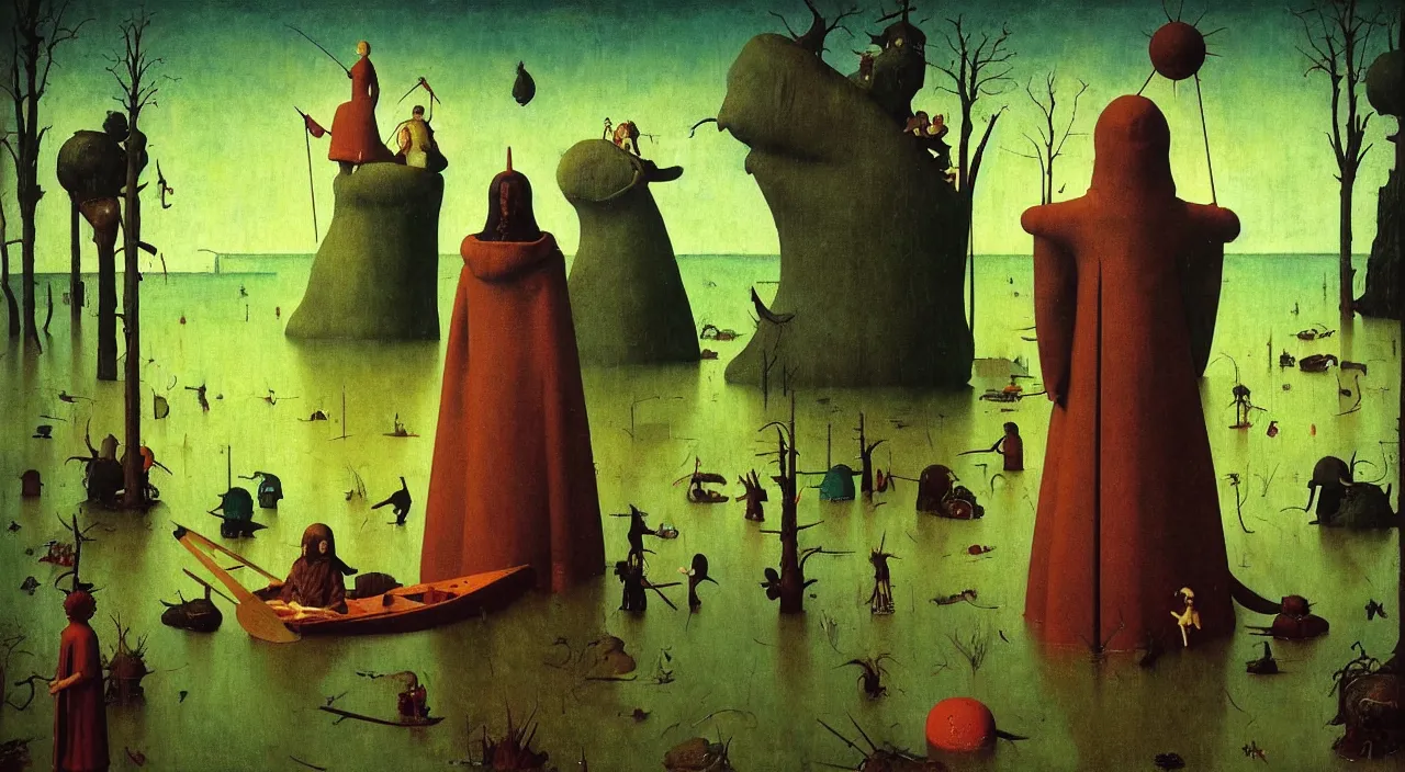 Prompt: single flooded simple!! doll totem!! pole, very coherent and colorful high contrast masterpiece by norman rockwell franz sedlacek hieronymus bosch dean ellis simon stalenhag rene magritte gediminas pranckevicius, dark shadows, sunny day, hard lighting