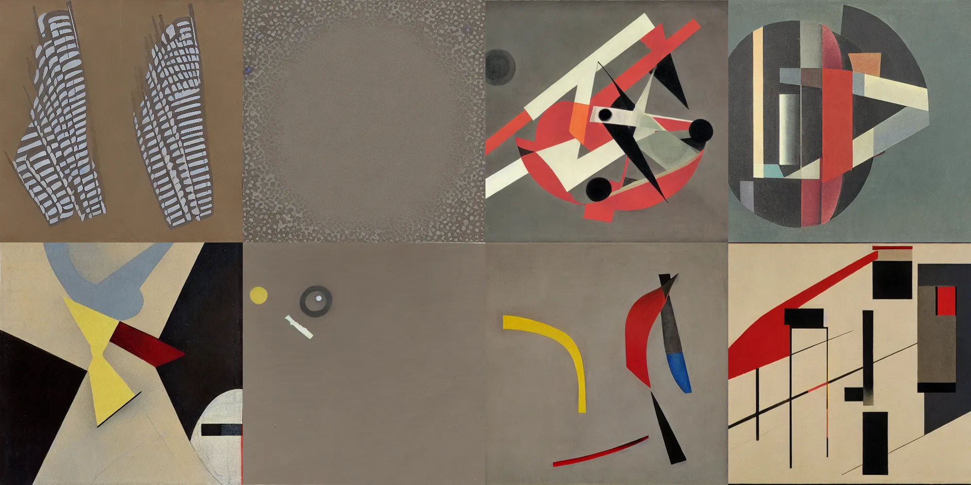 Prompt: Artwork by El Lissitzky and Aleksandr Michajlovič Rodčenko