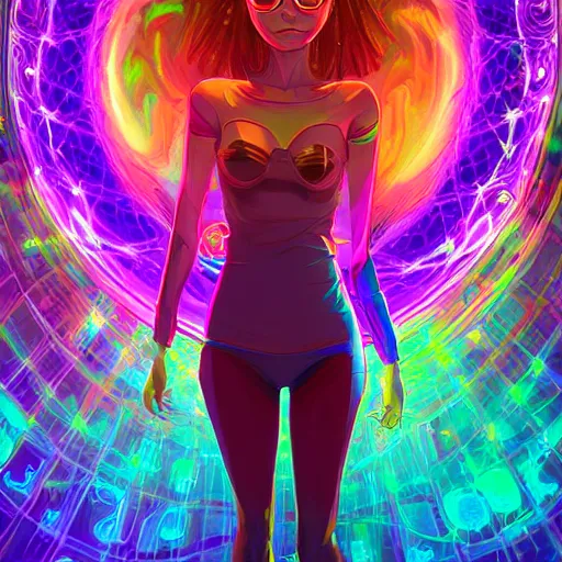 Image similar to skill magic geek inside matrix deepdream radiating a glowing aura stuff loot legends stylized digital illustration video game icon artstation lois van baarle, ilya kuvshinov, rossdraws,