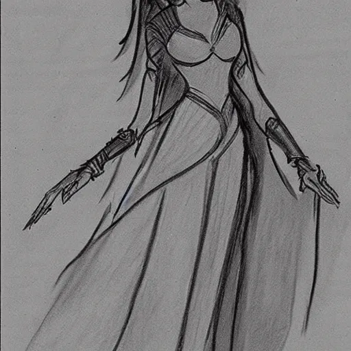 Image similar to milt kahl sketch of victoria justice as princess padme from star wars episode 3