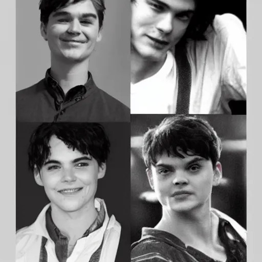 Image similar to character mix of Gilbert Blythe and johnny deep as college students