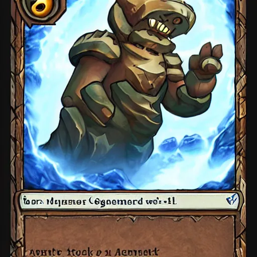 Image similar to ((((rock elemental golem spirit)))), dust and rock theme, hearthstone art style, epic fantasy card game art