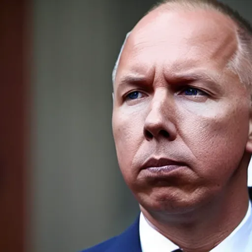 Prompt: Peter Dutton looking sad