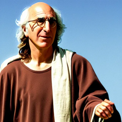 Image similar to Larry David as Jesus Christ, photo, 8k