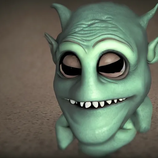 Prompt: portrait of funny troll, inspired by Tim Burton, unreal engine render, volumetric light, high détail