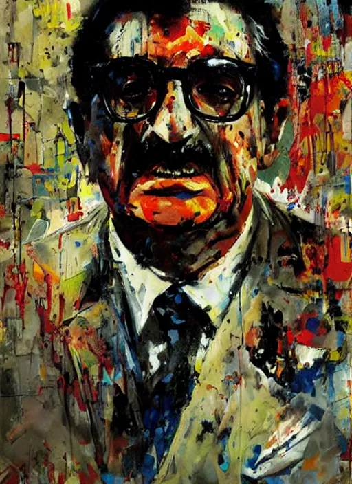 Image similar to portrait of salvador allende as a zombie by john berkey