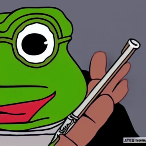Image similar to pepe the frog smoking weed