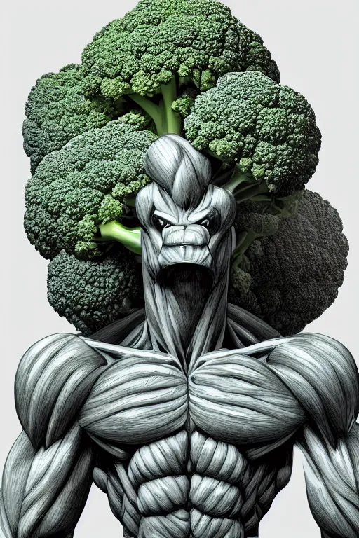 a humanoid figure broccoli man, muscular, full body, | Stable Diffusion ...