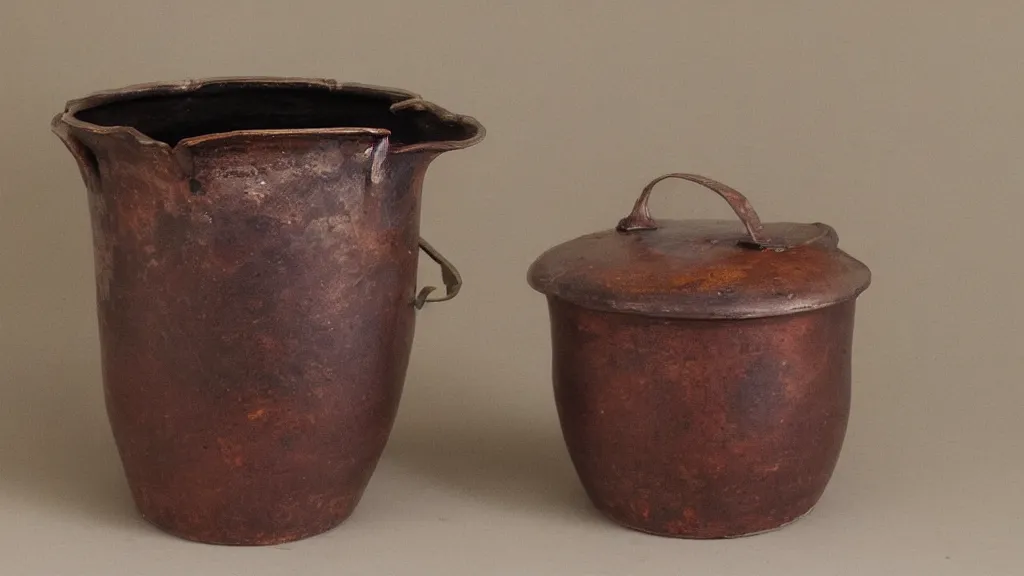 Prompt: a Burnished pot