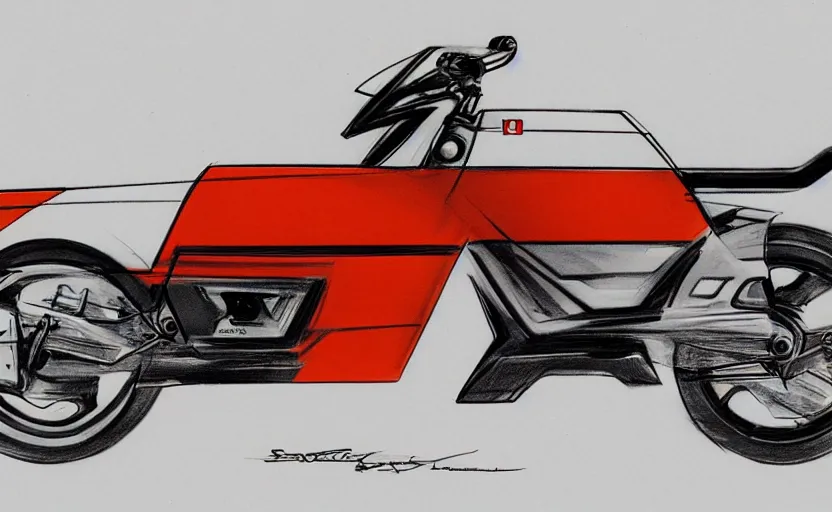 Image similar to 1 9 8 0 s honda sport motorcycle concept, sketch, art,