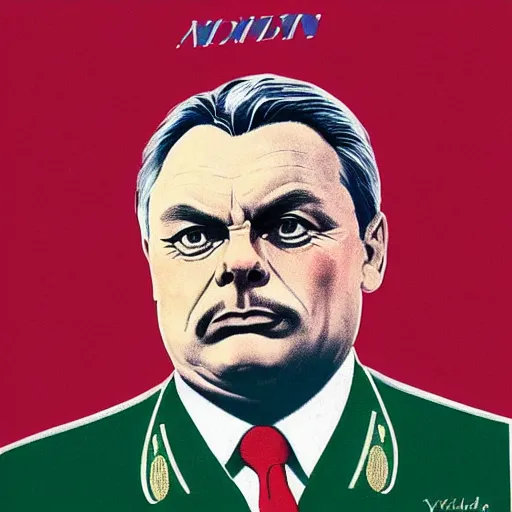Image similar to portrait of leader of fascist hungary, viktor orban winning the national farting contest, soviet propaganda poster art from 1 9 5 0, colored, highly detailed illustration
