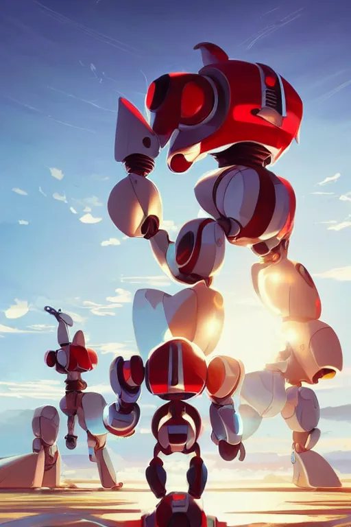 Image similar to metabots medabots medarotto medarot robot minimalist comics, behance hd by jesper ejsing, by rhads, makoto shinkai and lois van baarle, ilya kuvshinov, rossdraws global illumination ray tracing hdr radiating a glowing aura