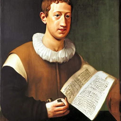 Image similar to Mark Zuckerberg as a scientist from the renaissance working in a time machine, by Diego Velázquez