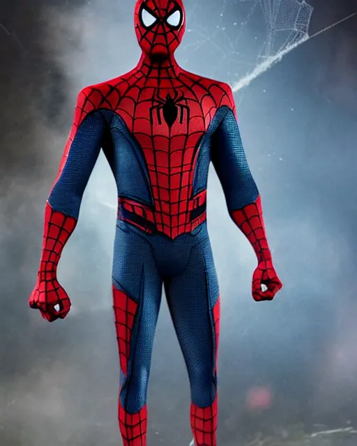 Image similar to spider - armor mk iii : designed using horizon labs resources to oppose the latest versions of the sinister six spiderman