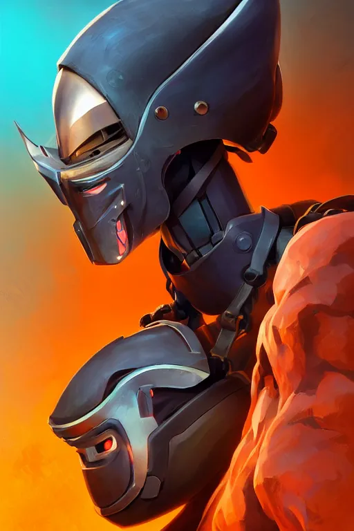 Image similar to epic mask helmet robot ninja portrait stylized as fornite style game design fanart by concept artist gervasio canda, behance hd by jesper ejsing, by rhads, makoto shinkai and lois van baarle, ilya kuvshinov, rossdraws global illumination radiating a glowing aura global illumination ray tracing hdr render in unreal engine 5