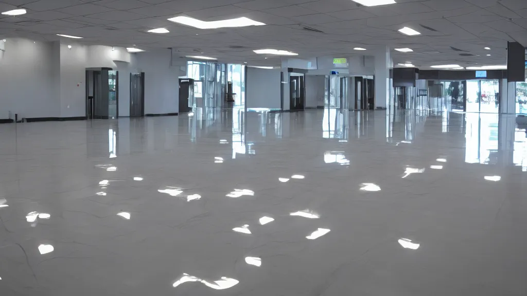 Prompt: infrared well - balanced pollutant floor in a bright lobby, iso 2 0 0