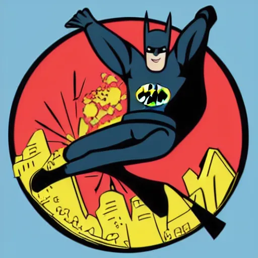 Image similar to vector art of batman breakdancing