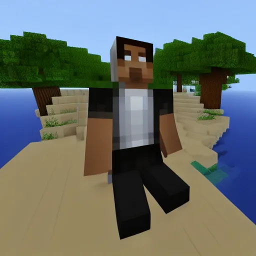 Image similar to obama in minecraft