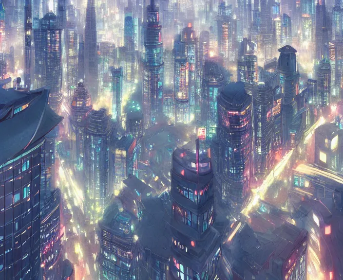 hd anime cityscape, 4 k, stunning, full hd, Stable Diffusion