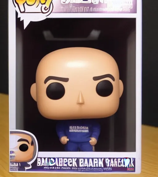 Prompt: bald mark zuckerberg in stained tracksuit funko pop still sealed in box, ebay listing