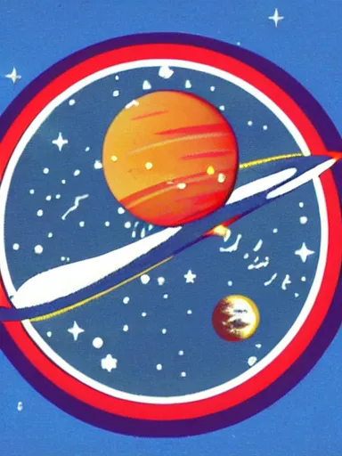 Image similar to vintage space station logo