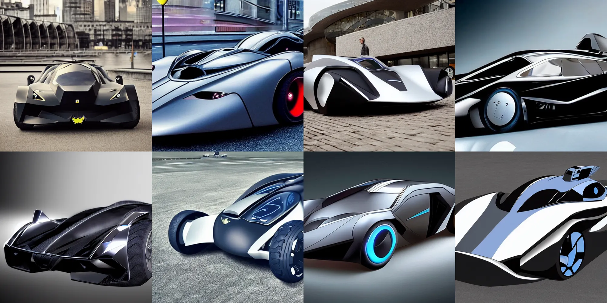 Prompt: batmobile of the 2050 future