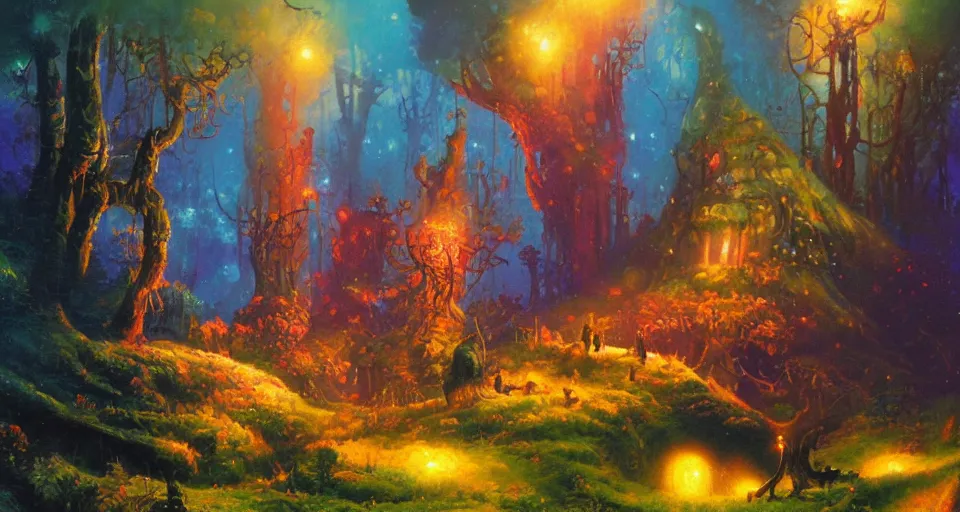 Image similar to Enchanted and magic forest, by PAUL LEHR ,