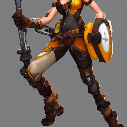 Image similar to tracer from overwatch as a barbarian